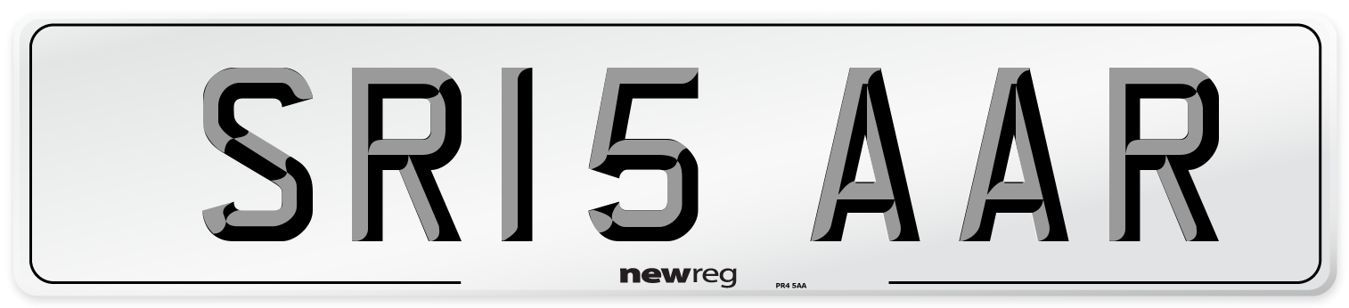 SR15 AAR Number Plate from New Reg